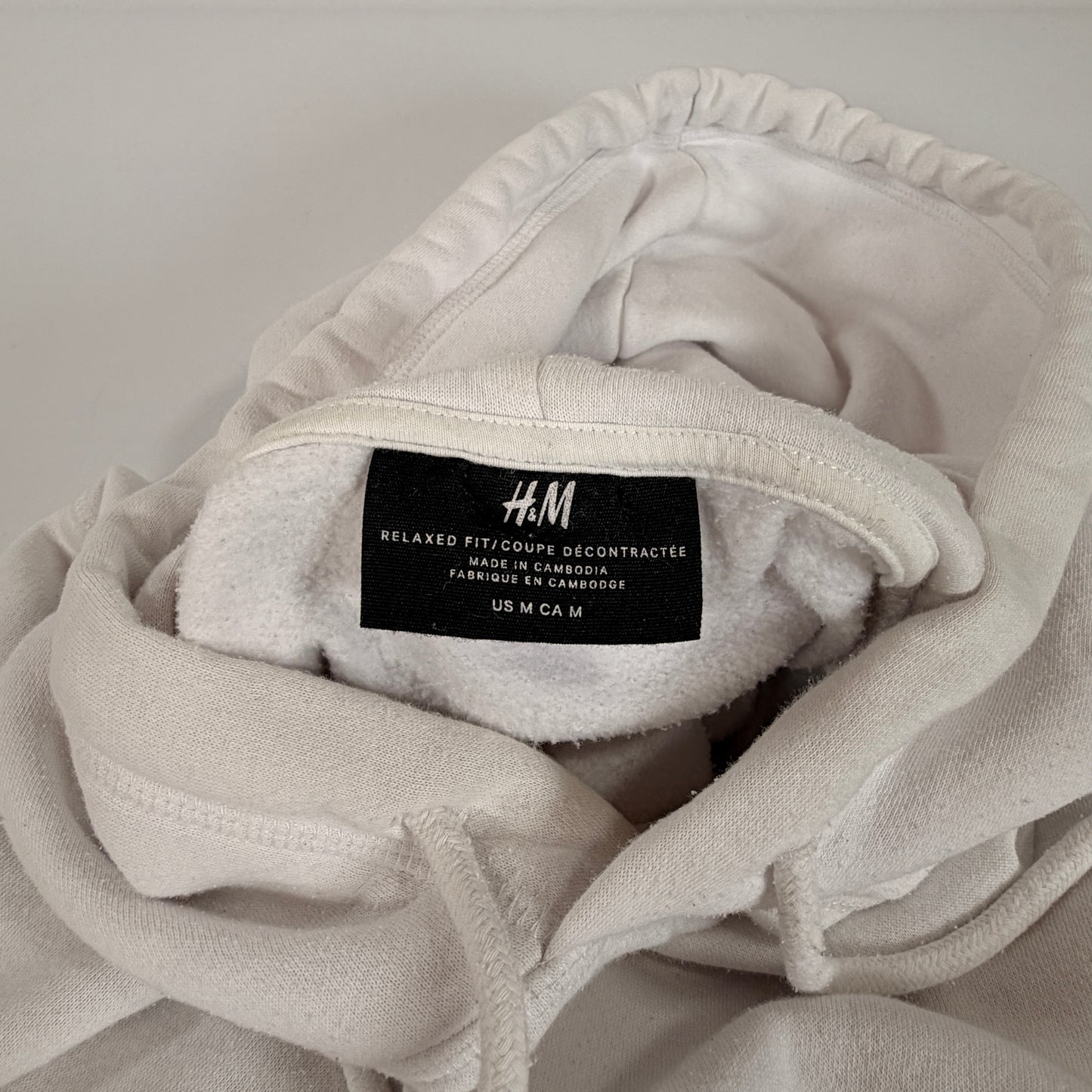 H&M Cream Oversized Pullover Hoodie — Size M