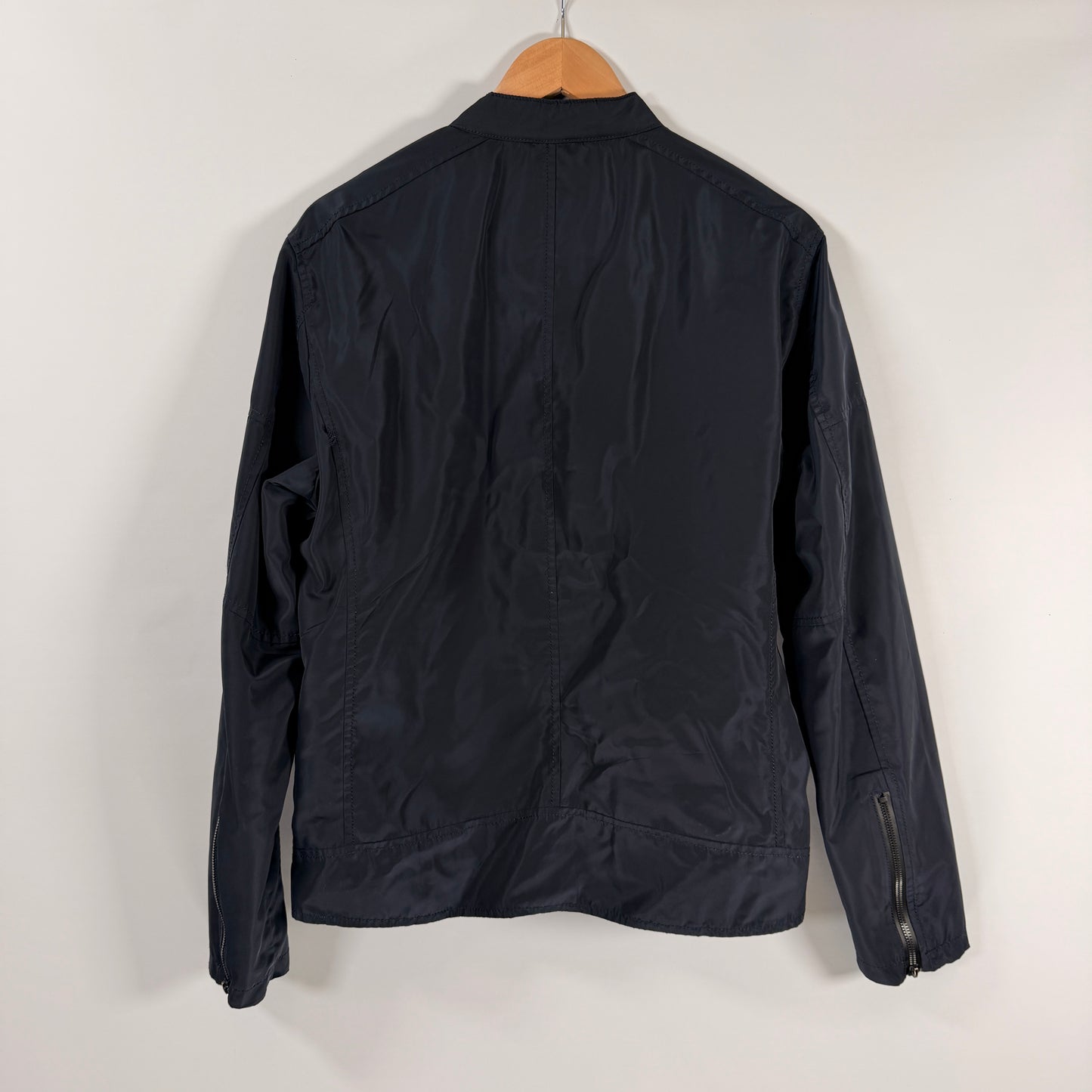 Zara Black Lightweight Moto Zip Jacket — Size M