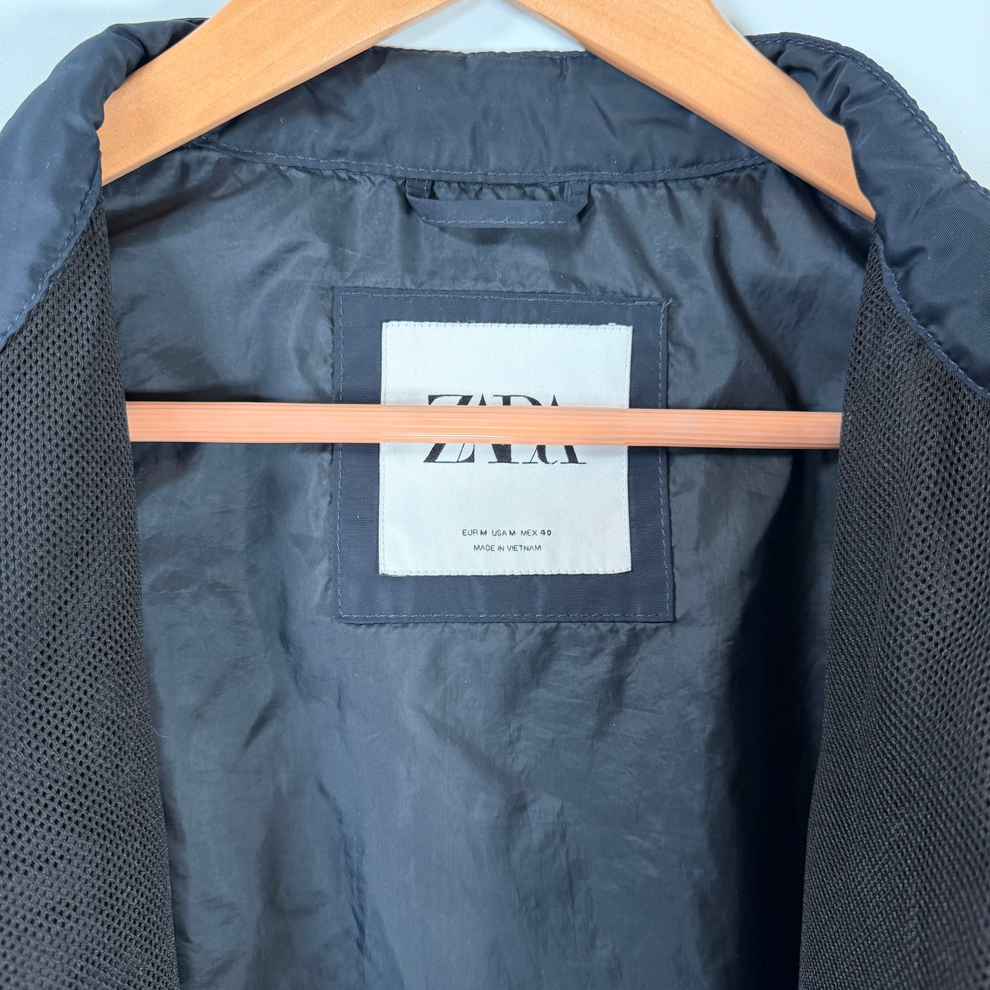 Zara Black Lightweight Moto Zip Jacket — Size M