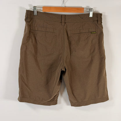 Prana Olive Brown Ripstop Hiking Shorts — 32"
