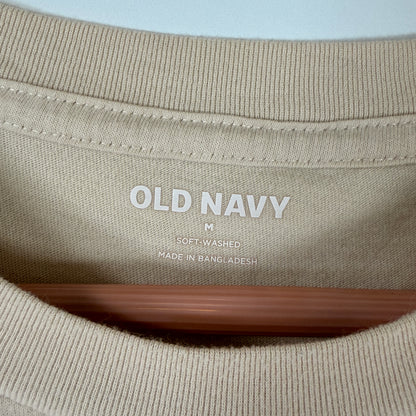 Old Navy Sand Cotton Crewneck T-Shirt — Size M