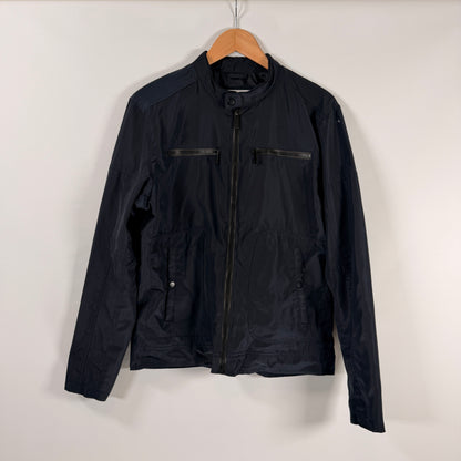 Zara Black Lightweight Moto Zip Jacket — Size M