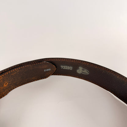 Tan Tooled Leather Western Belt