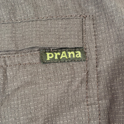 Prana Olive Brown Ripstop Hiking Shorts — 32"