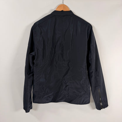 Zara Black Lightweight Moto Zip Jacket — Size M