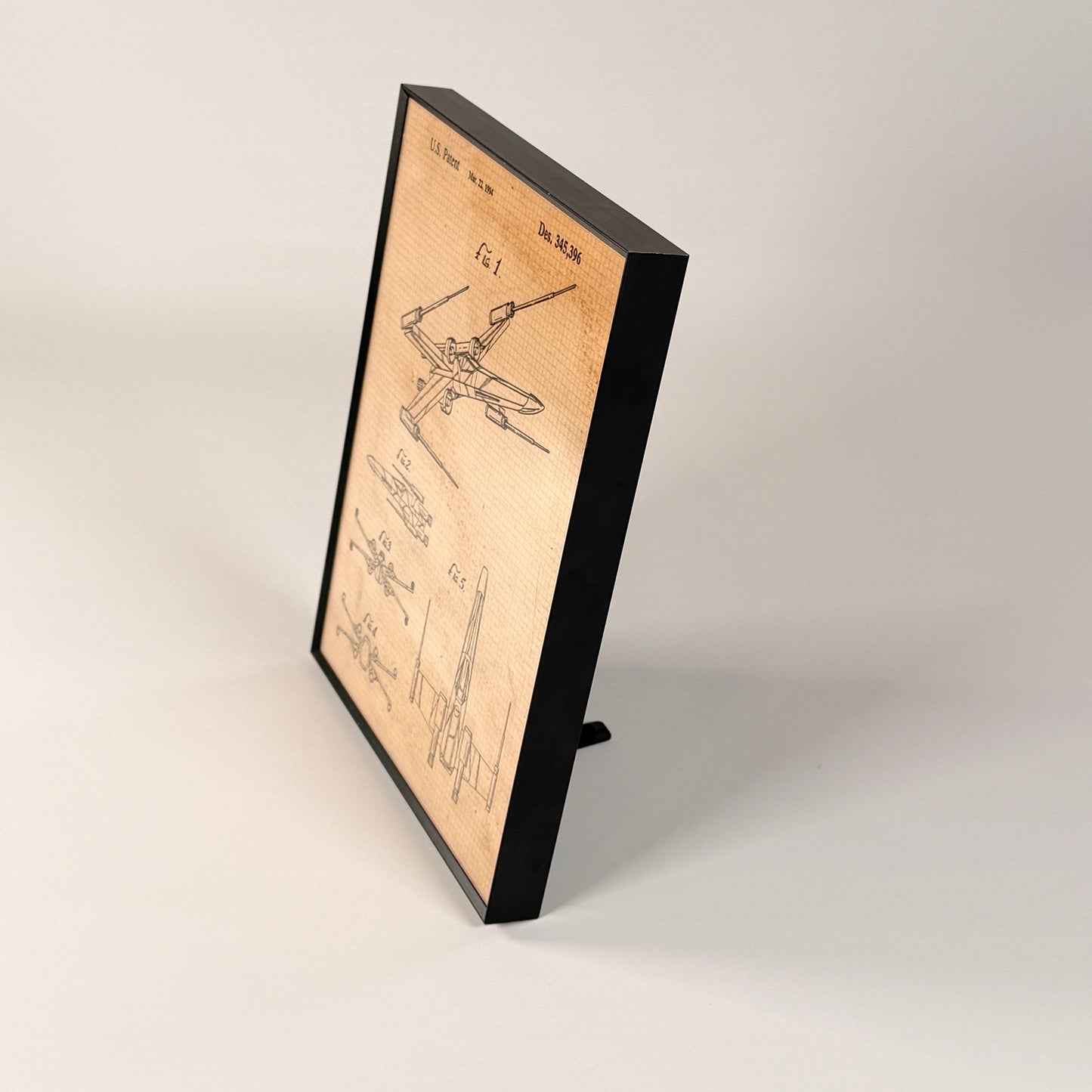 X-Wing Fighter Patent Art Print — Black Frame