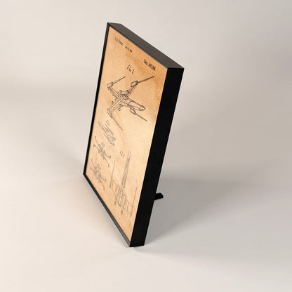 X-Wing Fighter Patent Art Print — Black Frame